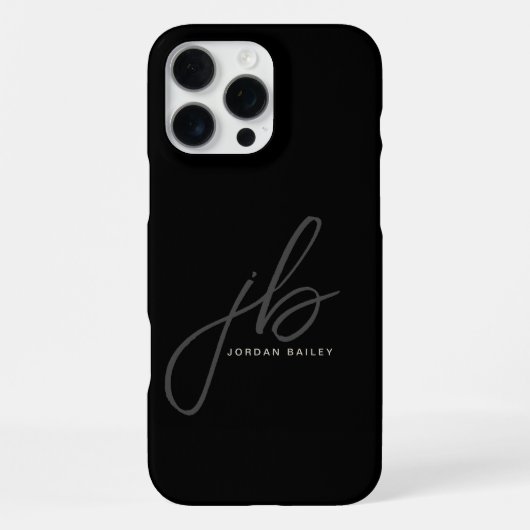 Stijlvol Script Monogram Initialen en naam iPhone Hoesje (Achterkant)