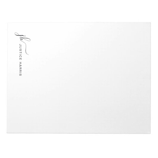 Stijlvol script monogram op maat notitieblok (Voorkant)