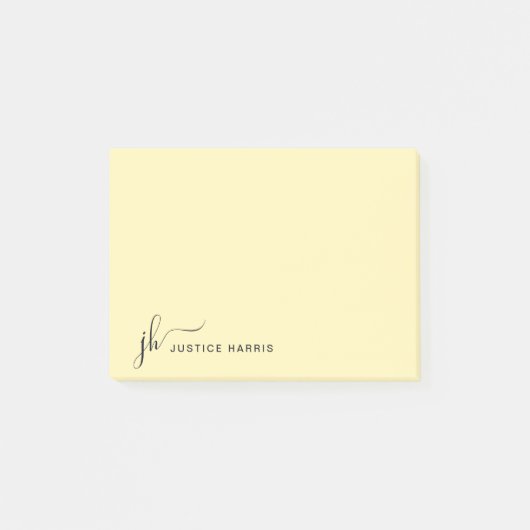 Stijlvol script monogram op maat post-it® notes (Voorkant)
