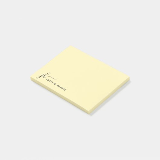 Stijlvol script monogram op maat post-it® notes (Schuin)