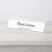 Stijlvol Script Monogram Professional Bureau Naambordje (Voorkant)