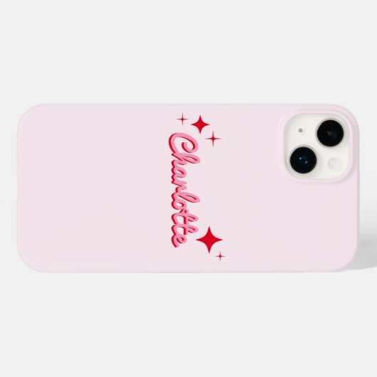 Stijlvol script monogram roze Case-Mate iPhone case (Achterkant (horizontaal))