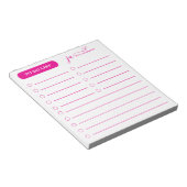 Stijlvol script monogram te doen lijst Hot Pink Notitieblok (Schuin)
