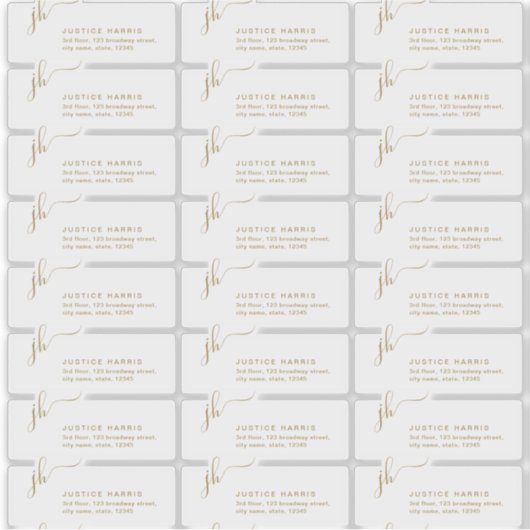 Stijlvol Script Monogram transparant terugkeeradre Sticker (Voorkant)