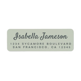 Stijlvol Script Name Pastel Green Return-adres Etiket