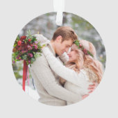 Stijlvol script onze eerste kerstfoto-namen ornament (achterkant)