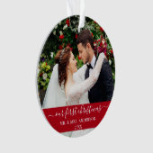 Stijlvol script onze eerste kerstrood ornament (voorkant)