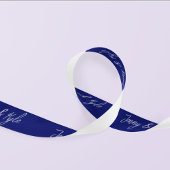 Stijlvol script paar namen marine blauw satijnen lint