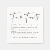 Stijlvol script | Paarse Kleur Swatch Leuke feiten Servet (Voorkant)