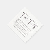 Stijlvol script | Paarse Kleur Swatch Leuke feiten Servet (Hoek)