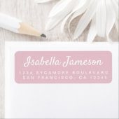 Stijlvol script parfait roze retouradres etiket (Insitu)