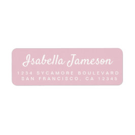 Stijlvol script parfait roze retouradres etiket