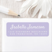 Stijlvol script Pastel Paarse retouradres Etiket (Insitu)