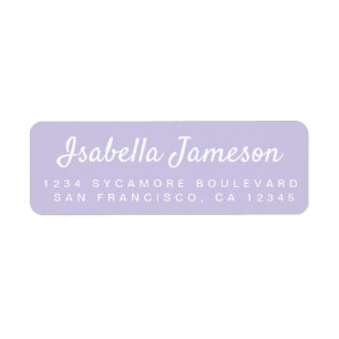 Stijlvol script Pastel Paarse retouradres Etiket