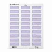 Stijlvol script Pastel Paarse retouradres Etiket (Full Sheet)
