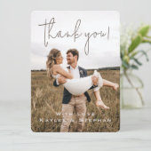 Stijlvol script persoonlijke foto Hartelijk dank Save The Date (Staand voorkant)