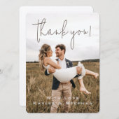 Stijlvol script persoonlijke foto Hartelijk dank Save The Date (Voorkant / Achterkant)