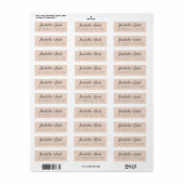 Stijlvol script perzik stof bruiloft retouradres etiket (Full Sheet)