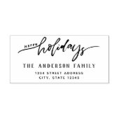 Stijlvol script Prettige Feestdagen Familienaam Ad Rubberstempel (Afrduk)
