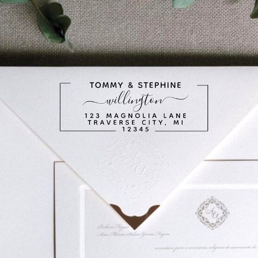 Stijlvol Script Return Address Self-Inking Stamp Zelfinktende Stempel