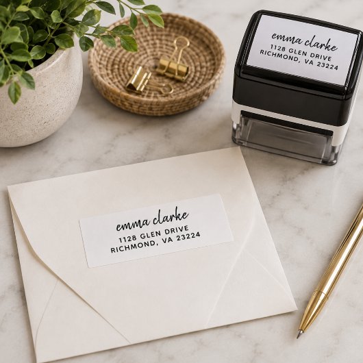 Stijlvol Script Return-adres Zelfinktende Stempel