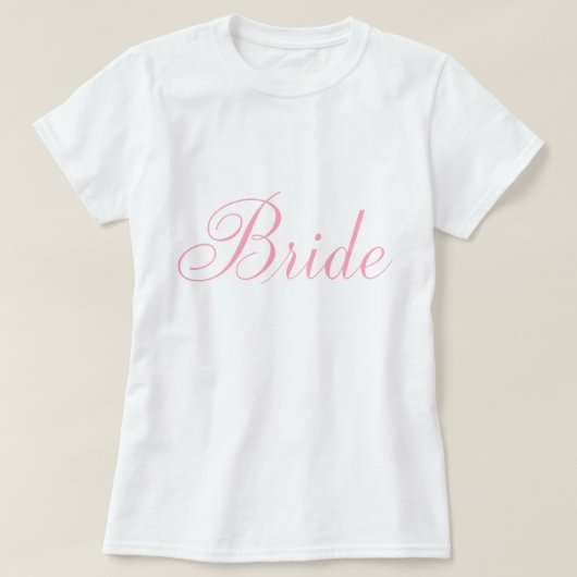 Stijlvol script roze bruid t-shirt (Design voorkant)