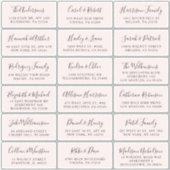 Stijlvol Script Roze bruiloft gastadres Sticker (Voorkant)