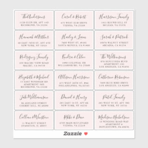 Stijlvol Script Roze bruiloft gastadres Sticker
