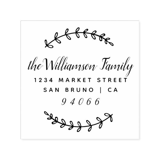 Stijlvol script & rustieke takken retour adres  zelfinktende stempel (Design)