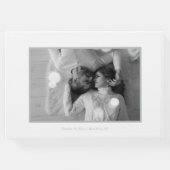 Stijlvol script Silver White met zwarte witte foto Gastenboek (Achterkant)