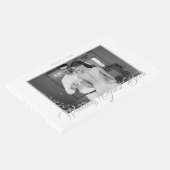 Stijlvol script Silver White met zwarte witte foto Gastenboek (Hoek)