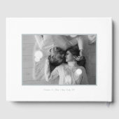 Stijlvol script Silver White met zwarte witte foto Gastenboek (Achterkant)