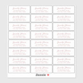 Stijlvol script transparant retouradres label (Vel)