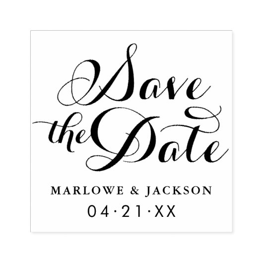 Stijlvol script trouw Save the Date Rubberstempel (Afrduk)