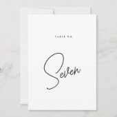 Stijlvol Script Trouwtafel Nummer Kaart (Voorkant)