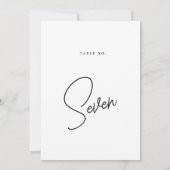 Stijlvol Script Trouwtafel Nummer Kaart (Achterkant)