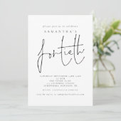 Stijlvol Script Veertigste Verjaardagsfeest Kaart (Staand voorkant)