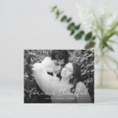 Stijlvol script voor altijd dankbaar huwelijk briefkaart (Staand voorkant)