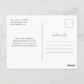 Stijlvol script voor altijd dankbaar huwelijk briefkaart (Achterkant)