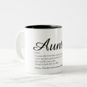 Stijlvol script voor Auntie Definition Quote Tweekleurige Koffiemok (Voorkant links)