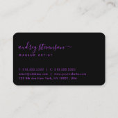 Stijlvol script voor holografie Roze Beauty Waterv Visitekaartje (Achterkant)