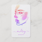 Stijlvol script voor holografie Roze Beauty Waterv Visitekaartje (Voorkant)