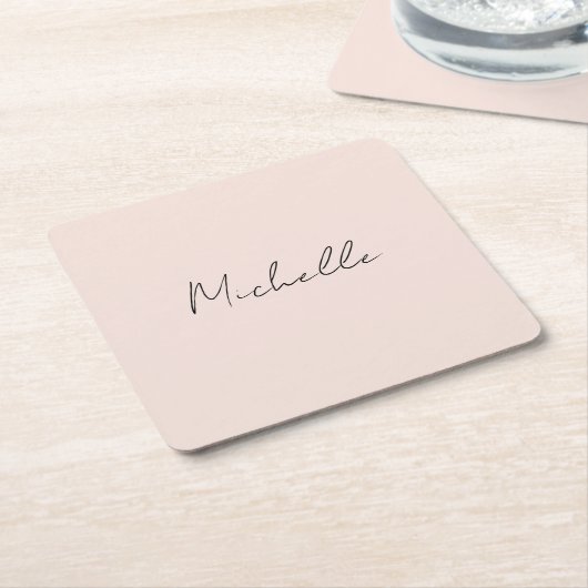 Stijlvol script voor klasjes Jouw naam toevoegen Kartonnen Onderzetters (Schuin)
