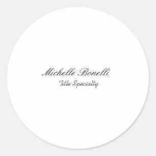 Stijlvol script voor klasjes Jouw naam toevoegen Ronde Sticker