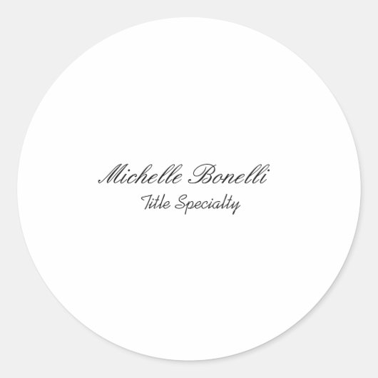 Stijlvol script voor klasjes Jouw naam toevoegen Ronde Sticker (Voorkant)