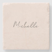 Stijlvol script voor klasjes Jouw naam toevoegen Stenen Onderzetter (Voorkant)