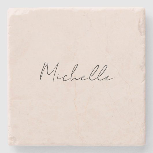 Stijlvol script voor klasjes Jouw naam toevoegen Stenen Onderzetter (Voorkant)
