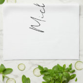 Stijlvol script voor klasjes Jouw naam toevoegen Theedoek (Gevouwen)