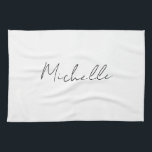 Stijlvol script voor klasjes Jouw naam toevoegen Theedoek<br><div class="desc">Dit ontwerp, dat mensen vertrouwen zal geven, is eenvoudig en duidelijk, maar tegelijkertijd alle aandacht zal trekken, is alleen voor jou.</div>