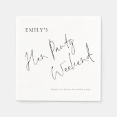 Stijlvol script vrijgezellenfeest weekend  servet (Voorkant)